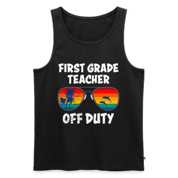First Class Class Class Teacher off duty Holiday Teacher - Men's Premium Organic Tank Top - black - Front - AI Model Male 178 light (178cm)