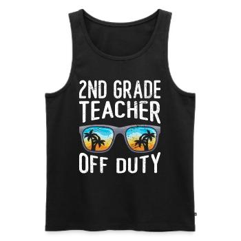 Second Class Class Class Teacher off duty Holiday Teacher - Men's Premium Organic Tank Top - black - Front - Michal (187cm)