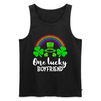 One Lucky Boyfriend St Patrick’s Day - Männer Premium Bio Tank Top - Schwarz - Vorne - AI Model Male 178 light (178cm)