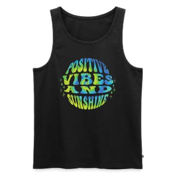 Positive Vibes and Sunshine Summer Holiday Party - Men's Premium Organic Tank Top - black - Front - Michal (187cm)