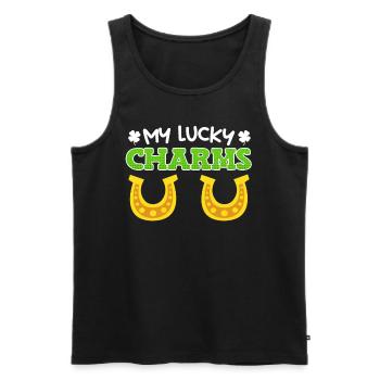 My Lucky Charms Horseshoe St. Patrick's Day - Men's Premium Organic Tank Top - black - Front - Michal (187cm)