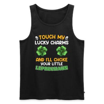 Lustiger St. Patrick’s Day Spruch Lucky Charms - Männer Premium Bio Tank Top - Schwarz - Vorne - Michal (187cm)