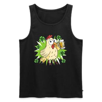 Poulet de la Saint-Patrick - Débardeur bio Premium Homme - noir - Devant - AI Model Male 178 light (178cm)