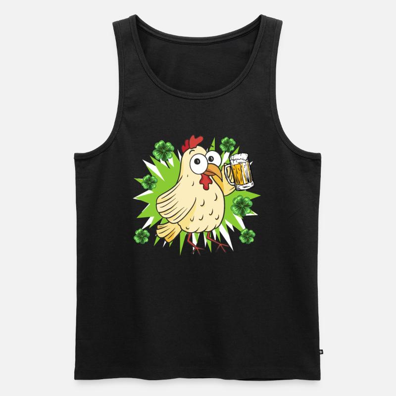 St. Patrick’s Day Huhn - Männer Premium Bio Tank Top - Schwarz