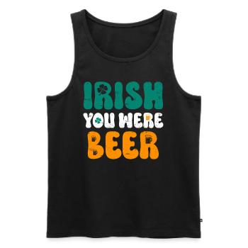 Irish you were Beer St Patrick’s Day - Männer Premium Bio Tank Top - Schwarz - Vorne - Michal (187cm)