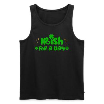 Irlandais d’un jour Saint-Patrick - Débardeur bio Premium Homme - noir - Devant - AI Model Male 178 light (178cm)