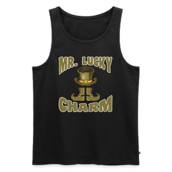 Mr Lucky Charm Glücksbringer Saint-Patrick - Débardeur bio Premium Homme - noir - Devant - Michal (187cm)