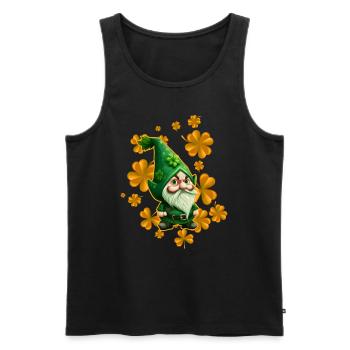 Leprechaun St. Patrick’s Day Goblin Clover - Débardeur bio Premium Homme - noir - Devant - Michal (187cm)