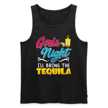 Girls Night J’apporte la Tequila Spring Break - Débardeur bio Premium Homme - noir - Devant - Michal (187cm)