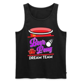 Beer Pong Dream Team Party Jeu à boire Beer Pong - Débardeur bio Premium Homme - noir - Devant - AI Model Male 178 light (178cm)