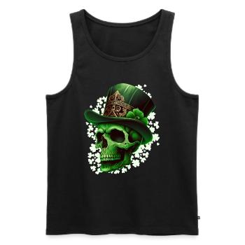 Fête de la Saint-Patrick Squelette irlandais leprechaun - Débardeur bio Premium Homme - noir - Devant - Michal (187cm)