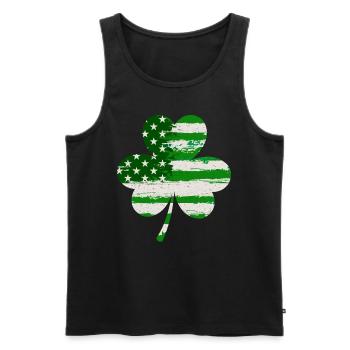 USA Clover Lucky Charm États-Unis - Débardeur bio Premium Homme - noir - Devant - Michal (187cm)