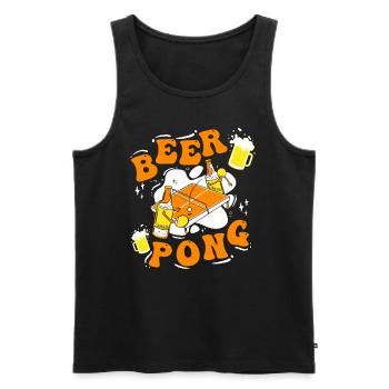 Beer Pong Table Party Game Drinking Game Beer Pong - Débardeur bio Premium Homme - noir - Devant - AI Model Male 178 light (178cm)