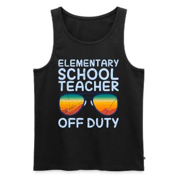 Vacances Classe d’école primaire Enseignant Enseignant en congé - Débardeur bio Premium Homme - noir - Devant - Michal (187cm)