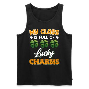Meine Klasse ist voller Glücksbringer - Männer Premium Bio Tank Top - Schwarz - Vorne - Michal (187cm)