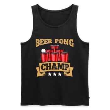 Bierpong Champion Beer Pong Champ Bier Pong - Débardeur bio Premium Homme - noir - Devant - AI Model Male 178 light (178cm)
