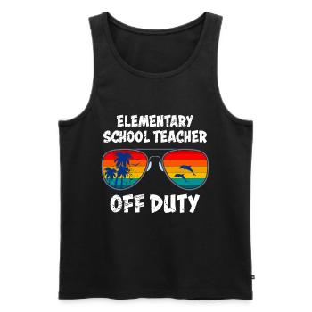 Holiday Primary School Class Teacher off duty Teacher - Men's Premium Organic Tank Top - black - Front - AI Model Male 178 light (178cm)
