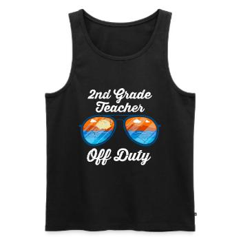 Second Class Class Class Teacher off duty Holiday Teacher - Men's Premium Organic Tank Top - black - Front - Michal (187cm)