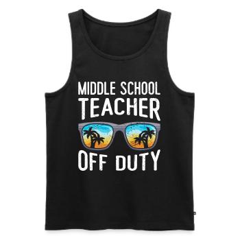 Middle School Class Teacher off duty Holiday Teacher - Men's Premium Organic Tank Top - black - Front - AI Model Male 178 light (178cm)