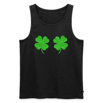 Fête de la Saint-Patrick du trèfle irlandais - Débardeur bio Premium Homme - noir - Devant - Michal (187cm)