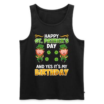 Anniversaire le jour de la Saint-Patrick Anniversaire - Débardeur bio Premium Homme - noir - Devant - Michal (187cm)