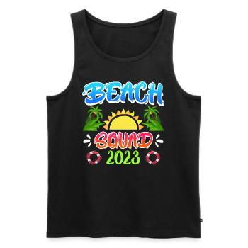 Beach Squad 2023 Vacation with Friends Spring Break - Men's Premium Organic Tank Top - black - Front - AI Model Male 178 light (178cm)