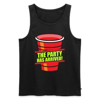 Beer Pong La fête peut commencer à boire du Beer Pong - Débardeur bio Premium Homme - noir - Devant - AI Model Male 178 light (178cm)