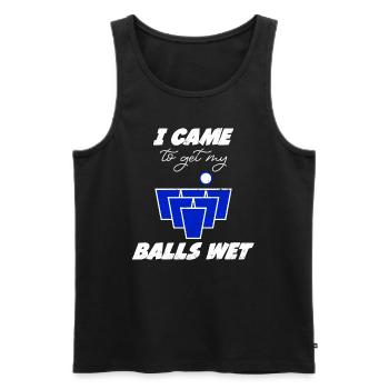 Beer Pong Bälle came to get my balls wet Bier Pong - Men's Premium Organic Tank Top - black - Front - Michal (187cm)