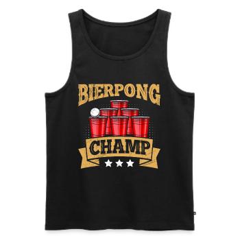 Bierpong Champion Beer Pong Champ Bier Pong - Männer Premium Bio Tank Top - Schwarz - Vorne - AI Model Male 178 light (178cm)