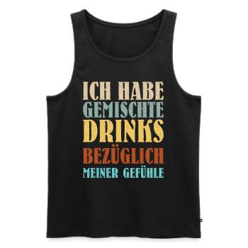 Gemischte Drinks bezüglich meiner Gefühle Party - Männer Premium Bio Tank Top - Schwarz - Vorne - Michal (187cm)
