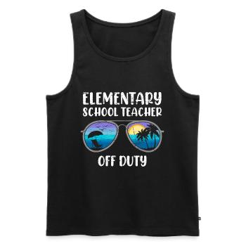 Holiday Primary School Class Teacher off duty Teacher - Men's Premium Organic Tank Top - black - Front - AI Model Male 178 light (178cm)