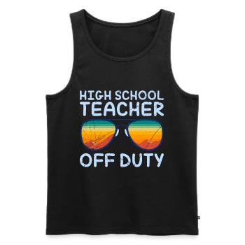 High School Teacher off duty School Holiday Teacher - Men's Premium Organic Tank Top - black - Front - AI Model Male 178 light (178cm)