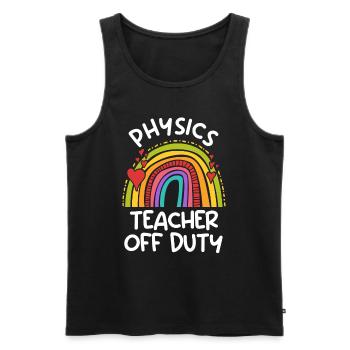 Teacher off duty Physics teacher Physics teacher - Men's Premium Organic Tank Top - black - Front - Michal (187cm)