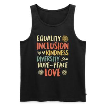 Inklusion handicap Akzeptanz und Awareness - Männer Premium Bio Tank Top - Schwarz - Vorne - AI Model Male 178 light (178cm)