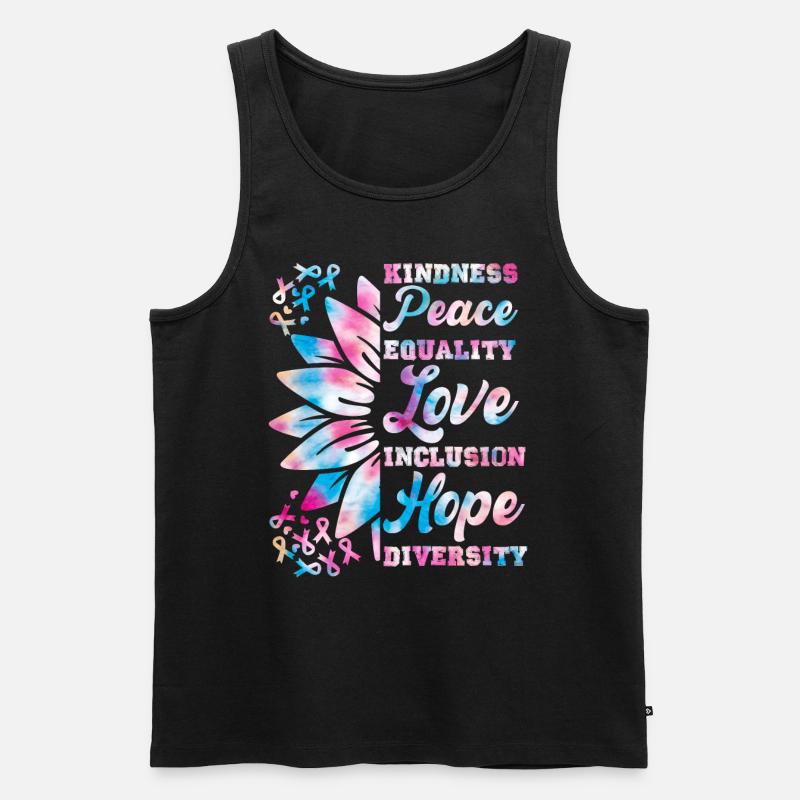 Inklusion Freundlichkeit Frieden Hoffnung - Männer Premium Bio Tank Top - Schwarz