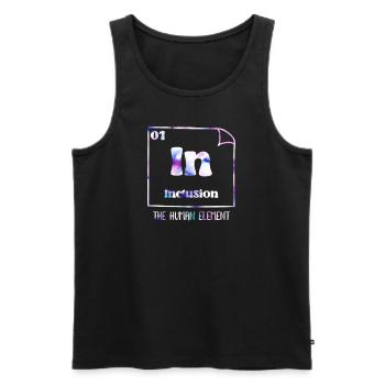 Inclusion Acceptation et handicap solidaire - Débardeur bio Premium Homme - noir - Devant - AI Model Male 178 light (178cm)