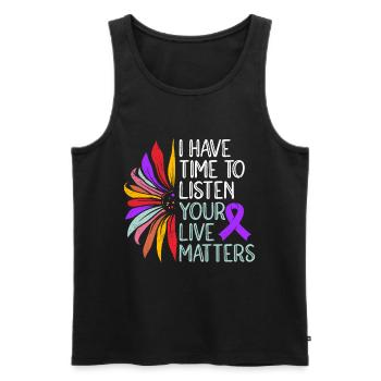 Mental Health I Have Time to Listen Your Life - Men's Premium Organic Tank Top - black - Front - Michal (187cm)