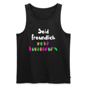 Mental Health Seid freundlich zu euch - Männer Premium Bio Tank Top - Schwarz - Vorne - Michal (187cm)