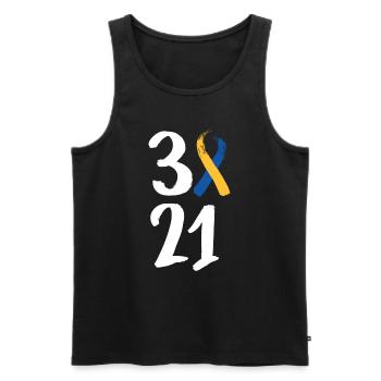Down Syndrom Trisomie 21 Awareness - Männer Premium Bio Tank Top - Schwarz - Vorne - AI Model Male 178 light (178cm)