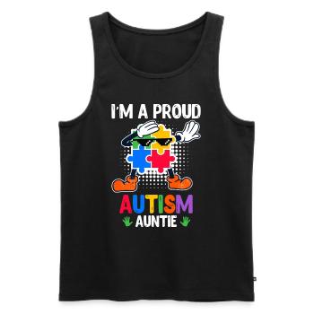 Sensibilisation à l’autisme Tante enfant autiste - Débardeur bio Premium Homme - noir - Devant - Michal (187cm)