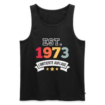 Limitierte 1973 50. Geburtstag 50 Jahre Herren - Männer Premium Bio Tank Top - Schwarz - Vorne - AI Model Male 178 light (178cm)