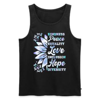 Inklusion Freundlichkeit Frieden Hoffnung - Männer Premium Bio Tank Top - Schwarz - Vorne - AI Model Male 178 light (178cm)