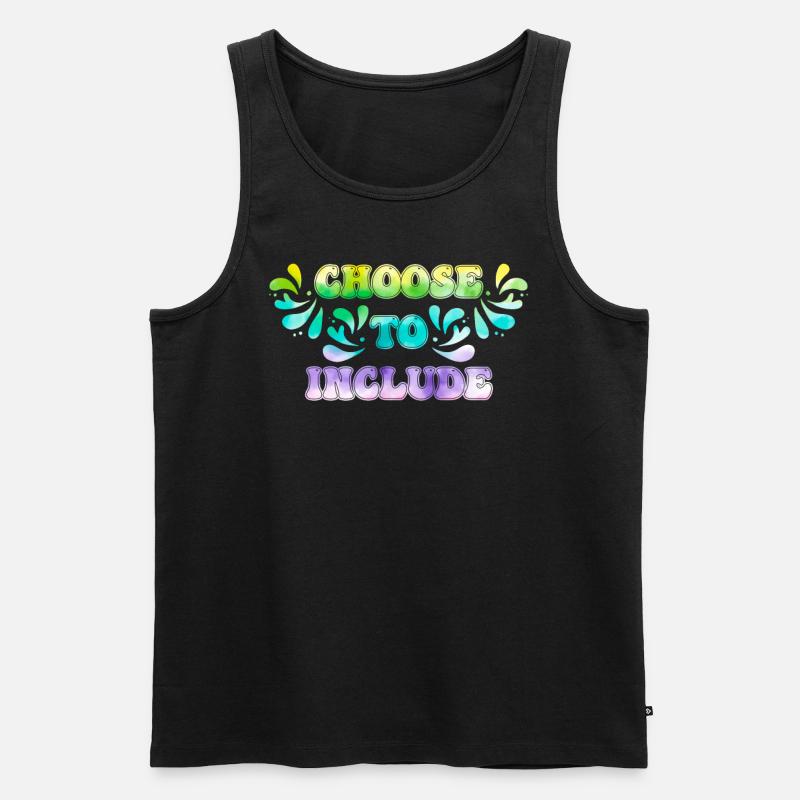 Akzeptanz Entscheide dich zu Inklusion - Männer Premium Bio Tank Top - Schwarz