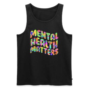 Mental Health geistige Gesundheit Awareness - Men's Premium Organic Tank Top - black - Front - Michal (187cm)