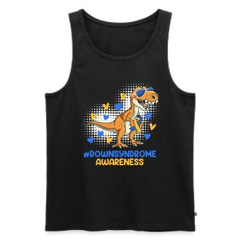 Down Syndrom Vater und Mutter mit Kind - Männer Premium Bio Tank Top - Schwarz - Vorne - AI Model Male 178 light (178cm)