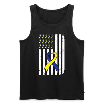 Down Syndrome Awareness Loop extra - Men's Premium Organic Tank Top - black - Front - Michal (187cm)