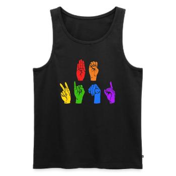 Autismus Neurodiversity Freundlichkeit - Männer Premium Bio Tank Top - Schwarz - Vorne - Michal (187cm)