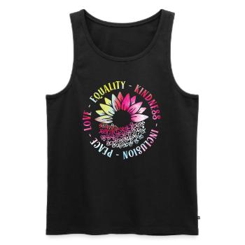 Inclusion Love Peace Kindness - Men's Premium Organic Tank Top - black - Front - AI Model Male 178 light (178cm)