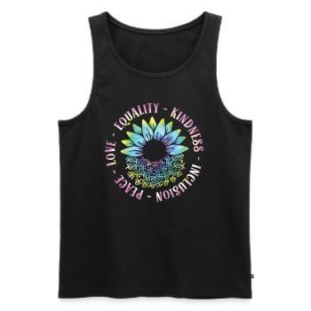 Inclusion Love Peace Kindness - Men's Premium Organic Tank Top - black - Front - AI Model Male 178 light (178cm)