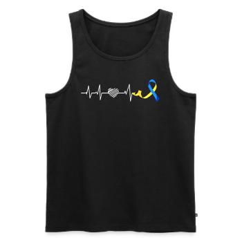 Down Syndrome Awareness Loop extra - Men's Premium Organic Tank Top - black - Front - Michal (187cm)